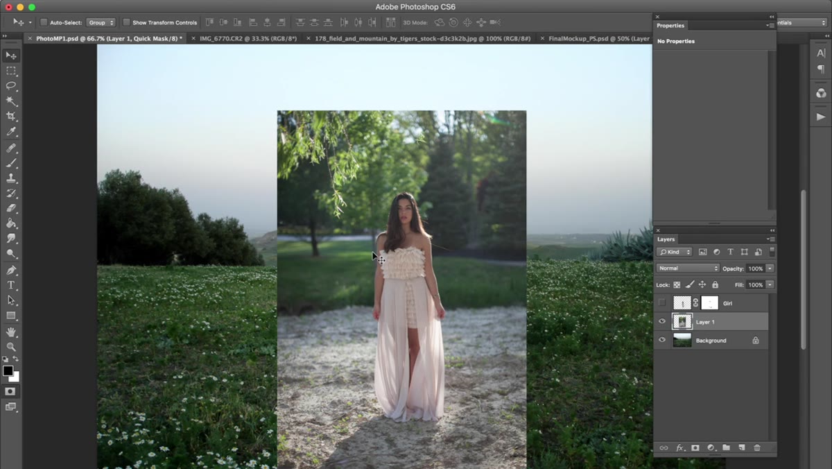 Quick Mask mode active, red overlay covering the model