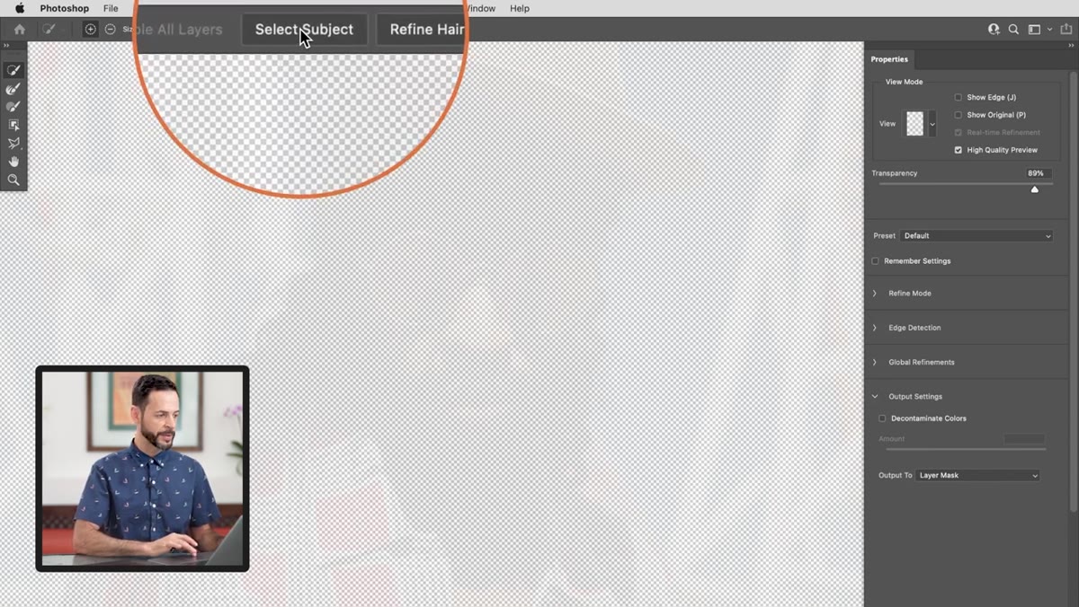 Select Subject button clicked, initial subject selection appears