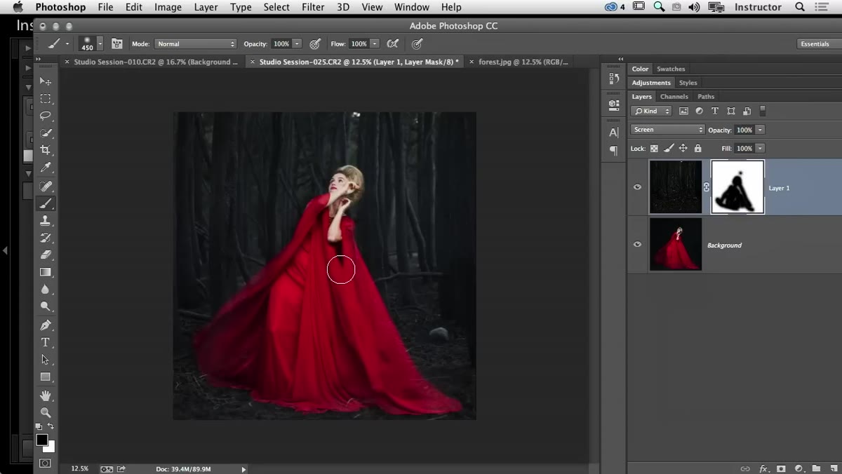 Curves on subject layer pulling blacks down to match background