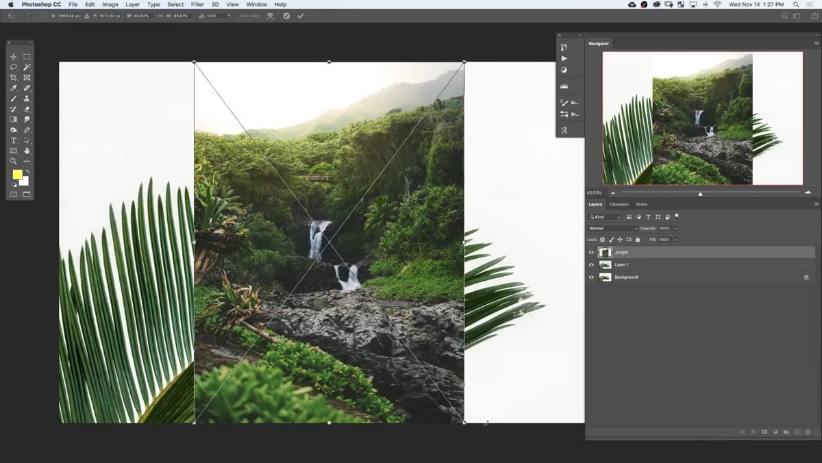 Timeline showing clipping mask section about to begin