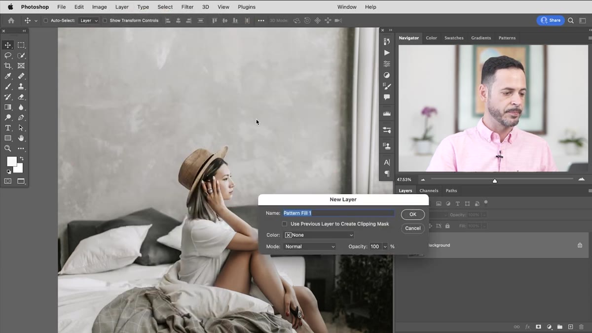Pattern Overlay applied to wall layer in composite scene