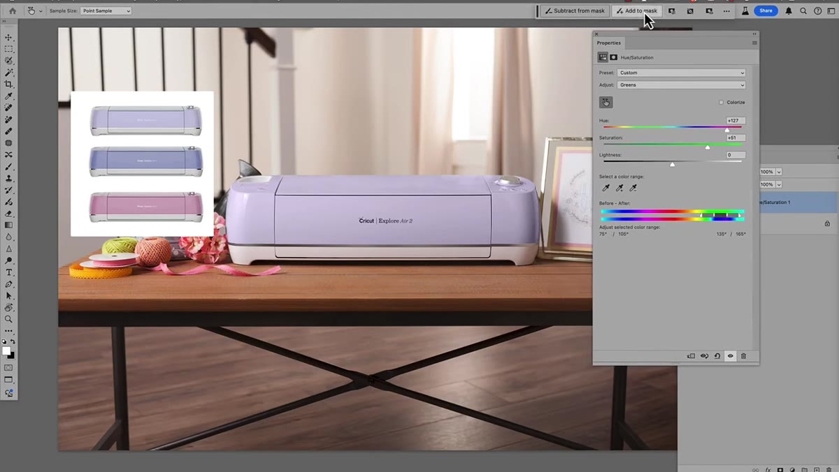 Attempting to shift reds in image affecting unintended areas