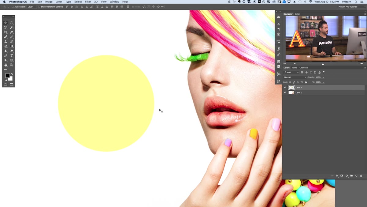 Layer mask icon clicked, white mask thumbnail appears in panel