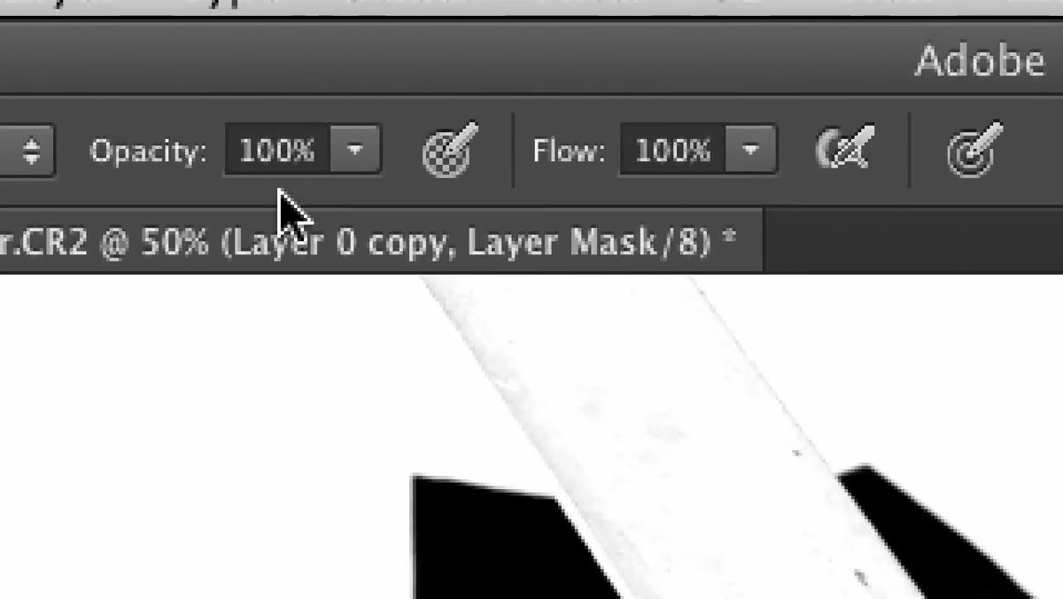 Opacity field in Options Bar set to 20 percent