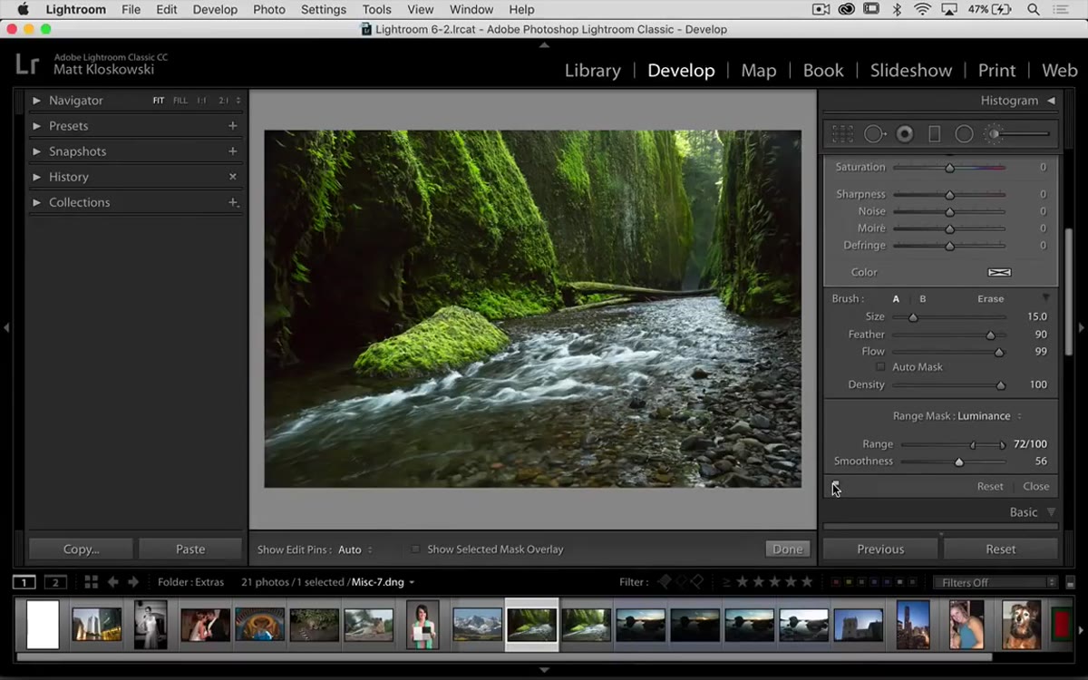 Before and after toggle comparing masked and unmasked adjustment