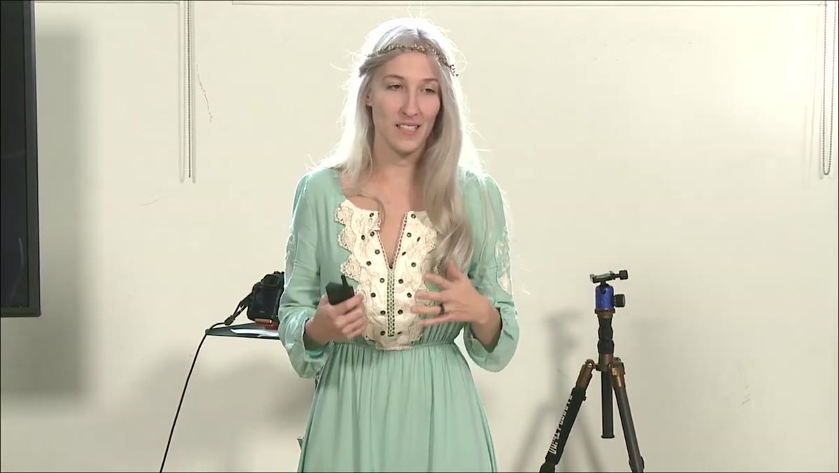 Instructor describing practical light sources at the workspace